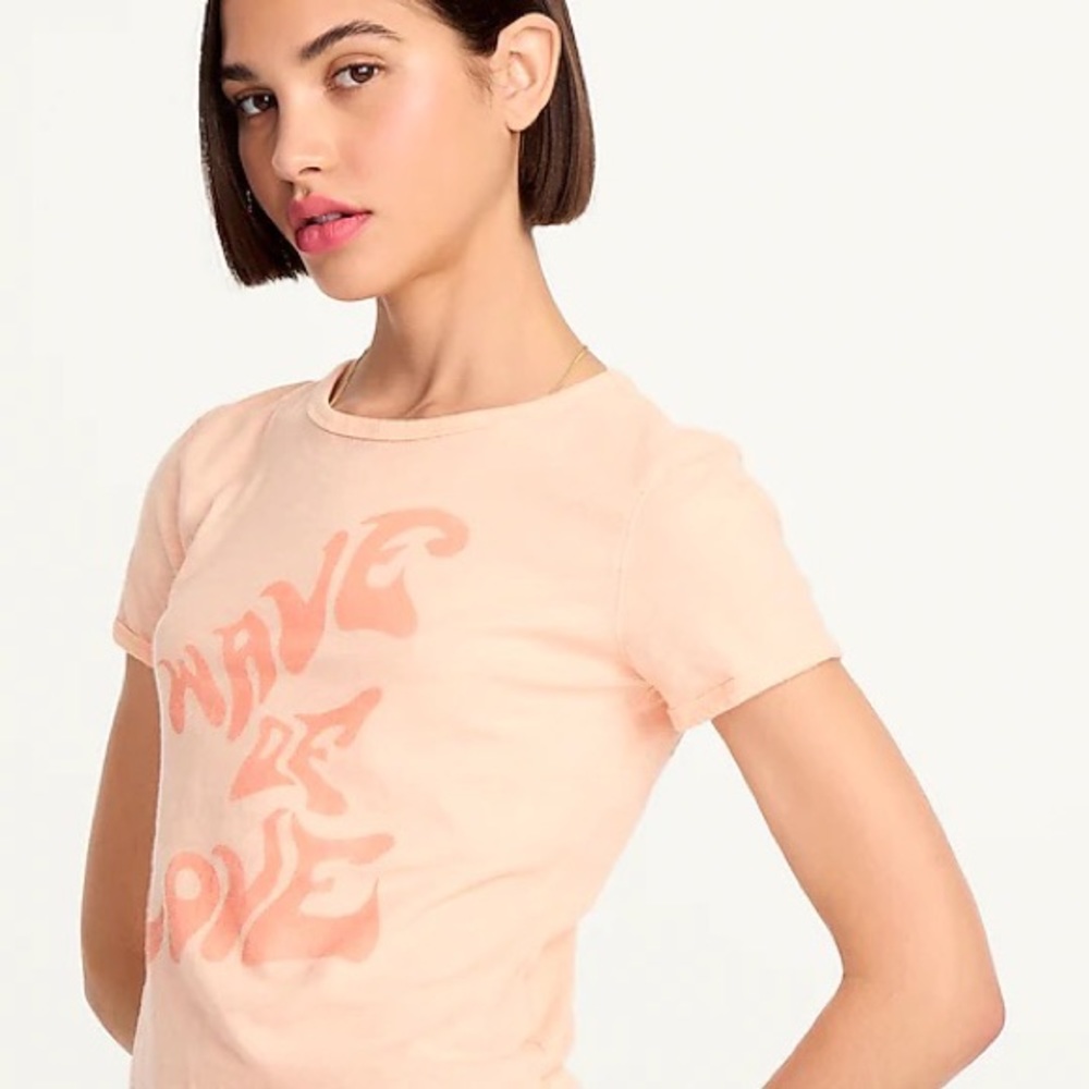 J. Crew - Cropped "Wave of Love” Graphic T-Shirt